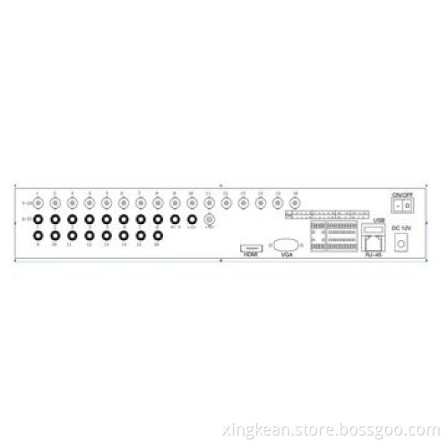 16CH HD DVR standalone with 960H resolution, 16ch audio, supports HDMI output, 2 SATA x 2T